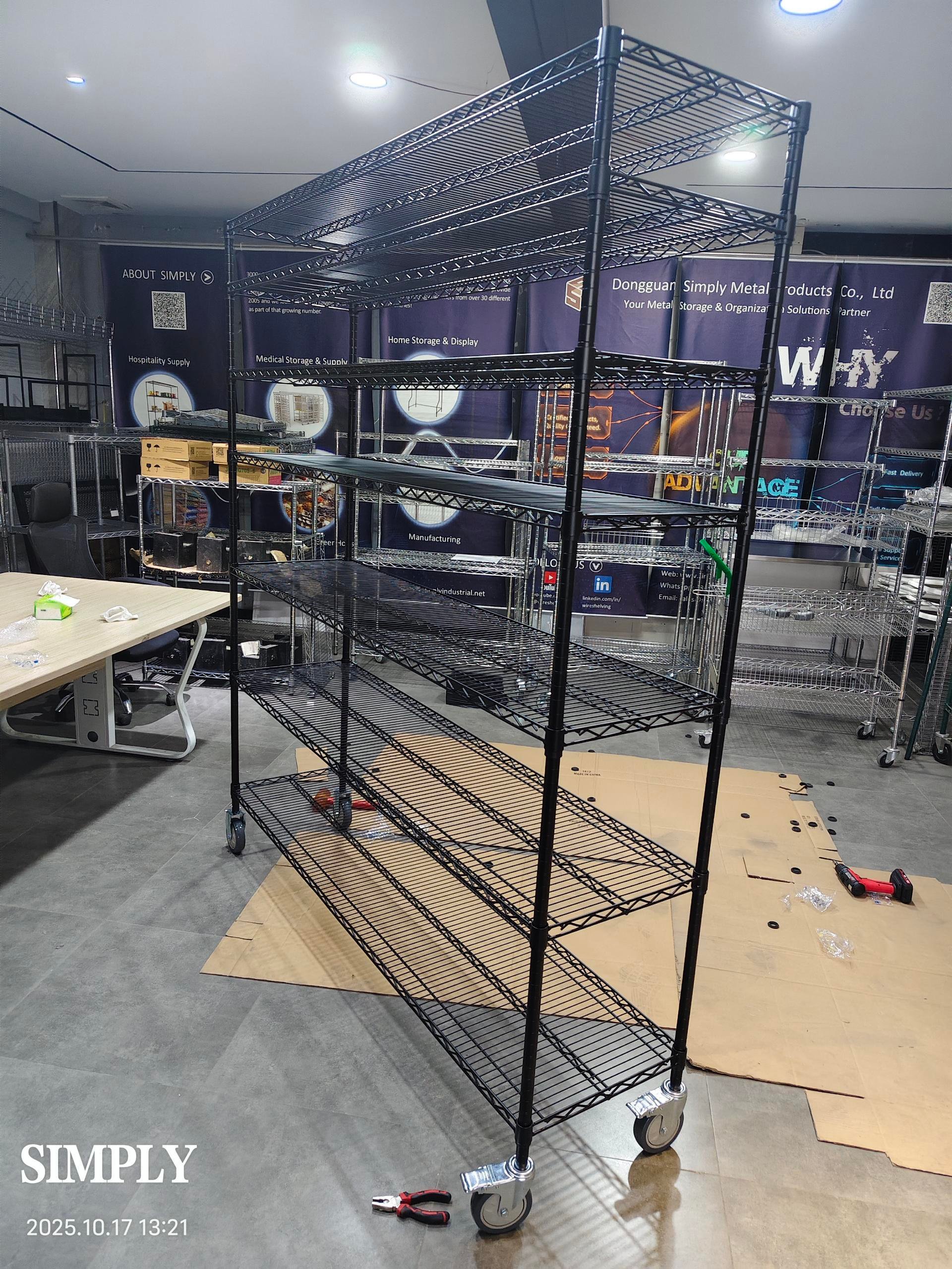 pre assembly mushroom wire shelf cart 