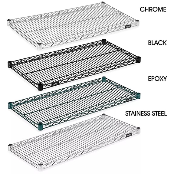 different surface finishing of wire shelf 
